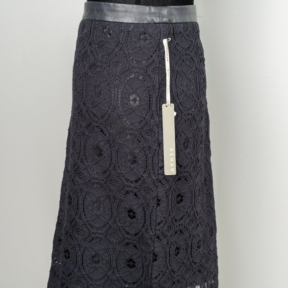 NWT Kenar lace and faux leather skirt - L - Picture 2 of 5